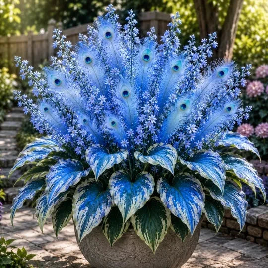 🏠🤗 Peacock Flame Hosta™ – Effortless Beauty For Shady Spaces💥 (1 flower bulb)