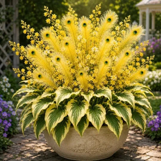 🏠🤗 Peacock Flame Hosta™ – Effortless Beauty For Shady Spaces💥 (1 flower bulb)