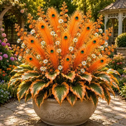 🏠🤗 Peacock Flame Hosta™ – Effortless Beauty For Shady Spaces💥 (1 flower bulb)