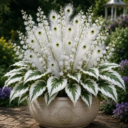 🏠🤗 Peacock Flame Hosta™ – Effortless Beauty For Shady Spaces💥 (1 flower bulb)