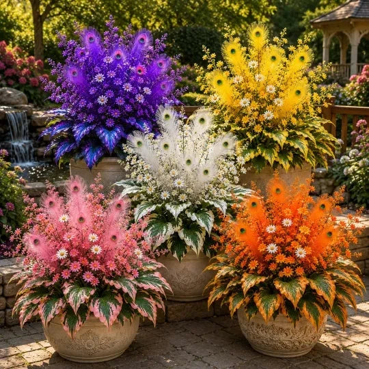 🏠🤗 Peacock Flame Hosta™ – Effortless Beauty For Shady Spaces💥 (1 flower bulb)