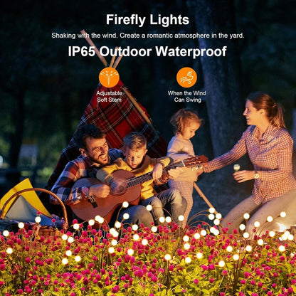 8 LED heads Solar Firefly Garden Lights