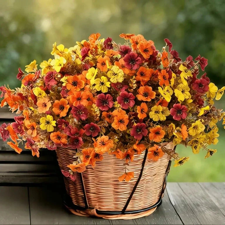 Fall Artificial Flower Halloween 12pcs, UV Resistant Colorful Fake Flower🌼