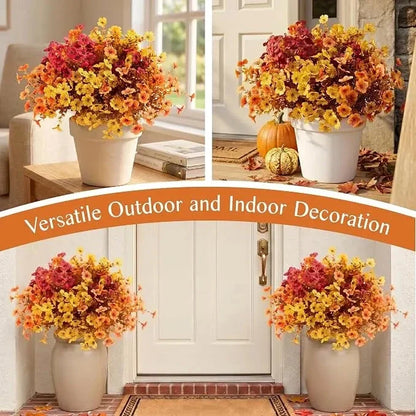 Fall Artificial Flower Halloween 12pcs, UV Resistant Colorful Fake Flower🌼