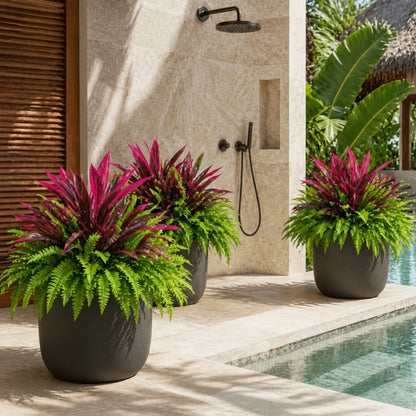 🔥 Last Day Sale Price | UV Resistant Artificial Fern And Red Dracaena