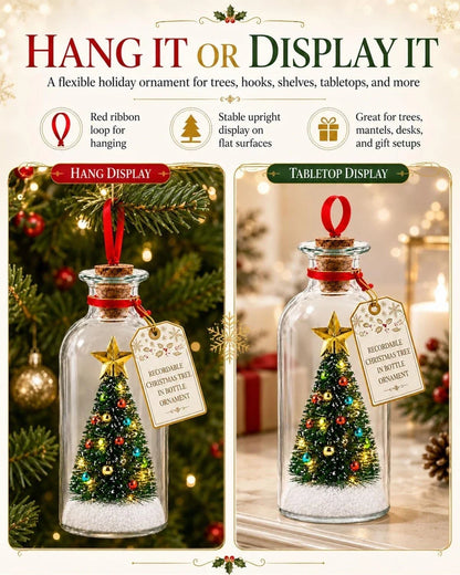 Recordable Glass Tree Message Bottle Ornament