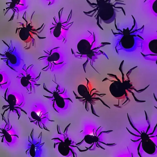 Add 12 Pcs Horror Glowing Spiders