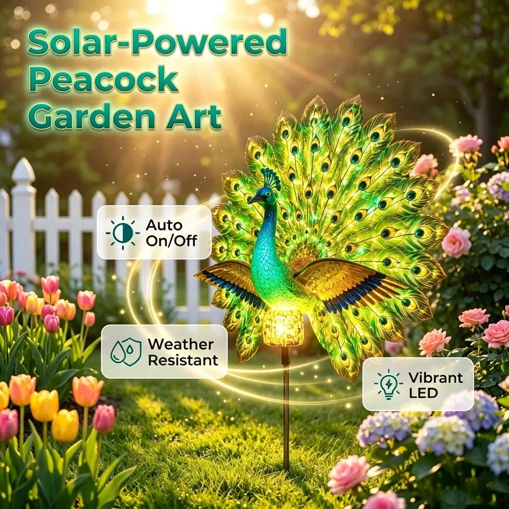 🔥 Limited time-50% OFF Solar Peacock Garden Sculpture Light Transform Your Outdoor Space