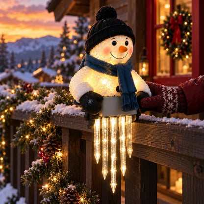 WinterGlow Snowman Icicle Light Decor