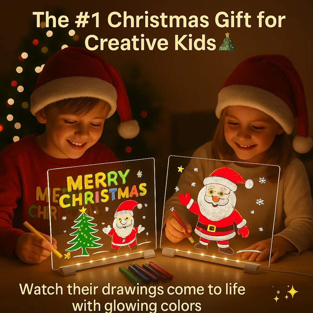 🔥 Last Day Sale Price | 🎄 LED Drawing Board (7-Color Glow)