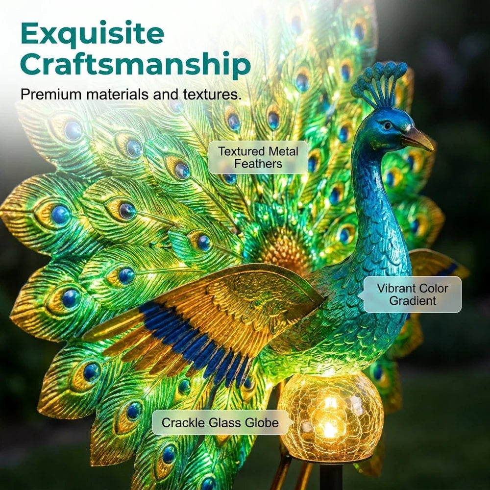 🔥 Limited time-50% OFF Solar Peacock Garden Sculpture Light Transform Your Outdoor Space