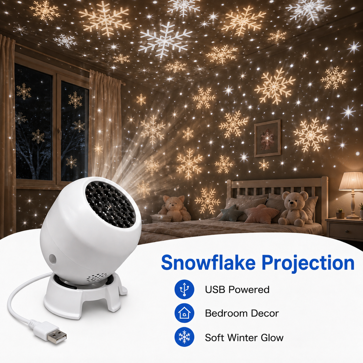 🎅 Turn Any Room Into a Christmas Wonderland – Holiday Projection Night Light