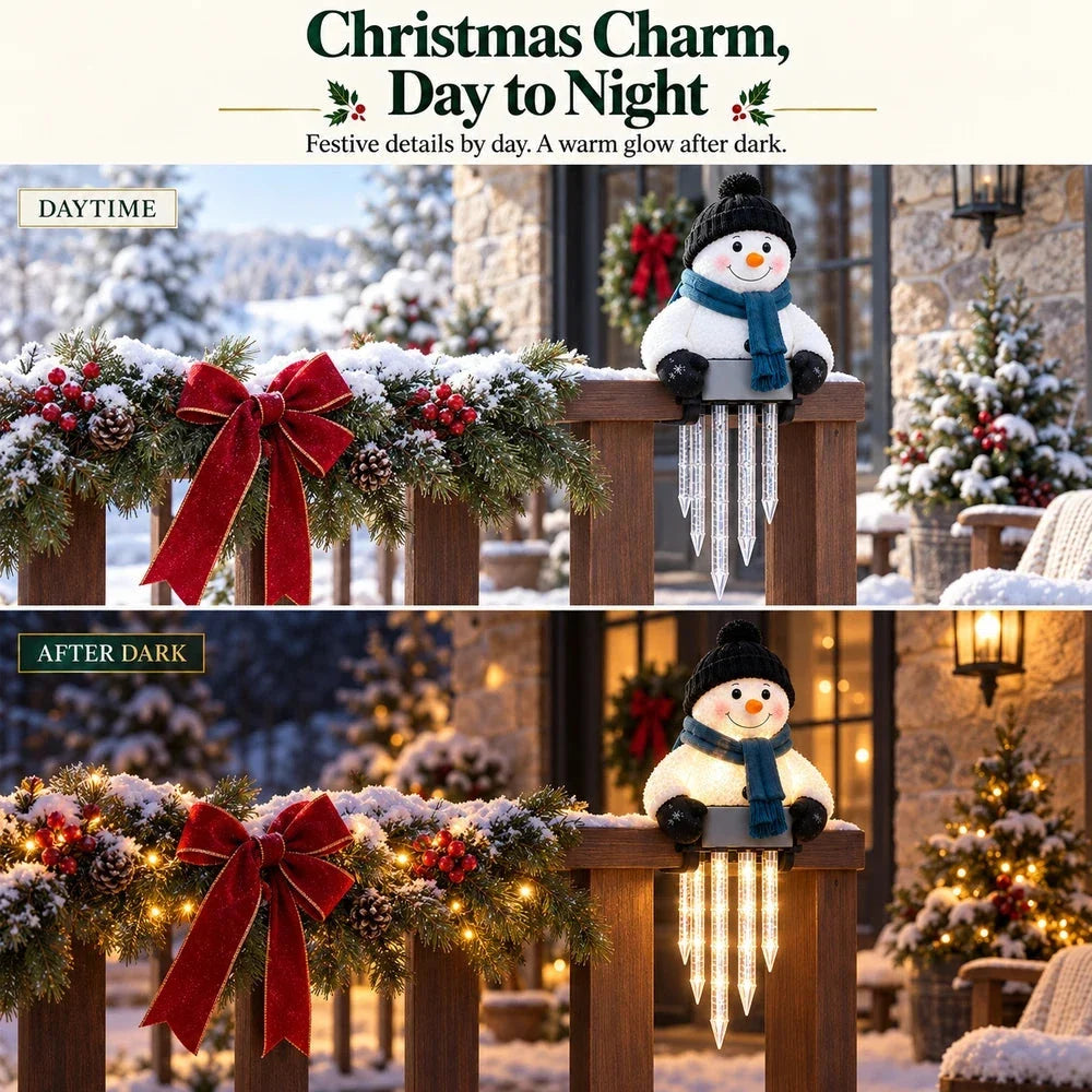 WinterGlow Snowman Icicle Light Decor