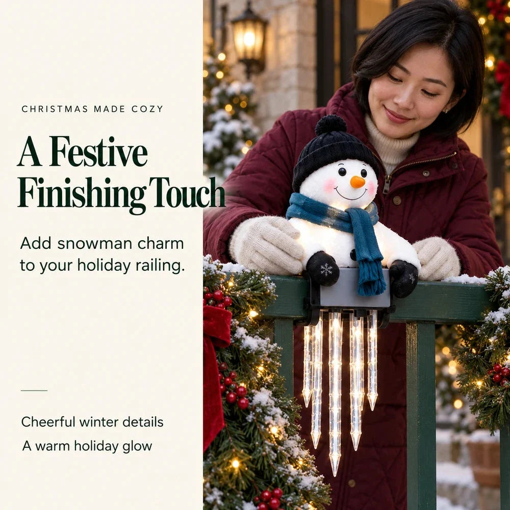 WinterGlow Snowman Icicle Light Decor