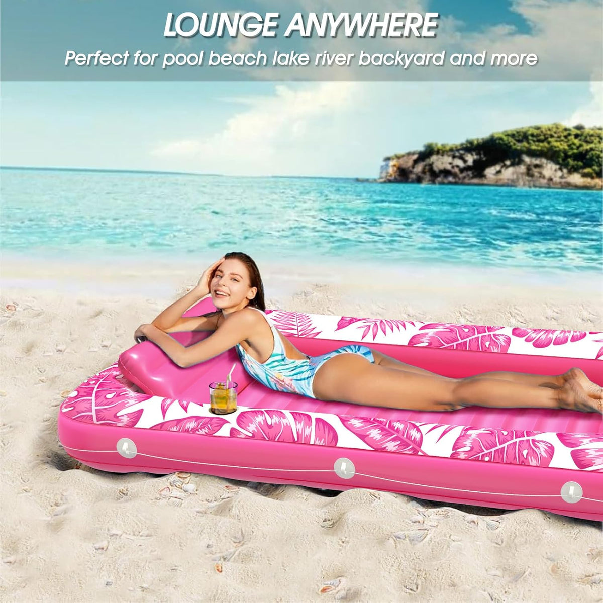 SunDeck Inflatable Pool/Beach Lounger Comfort Float